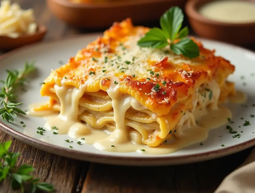 Creamy Alfredo Chicken Lasagna