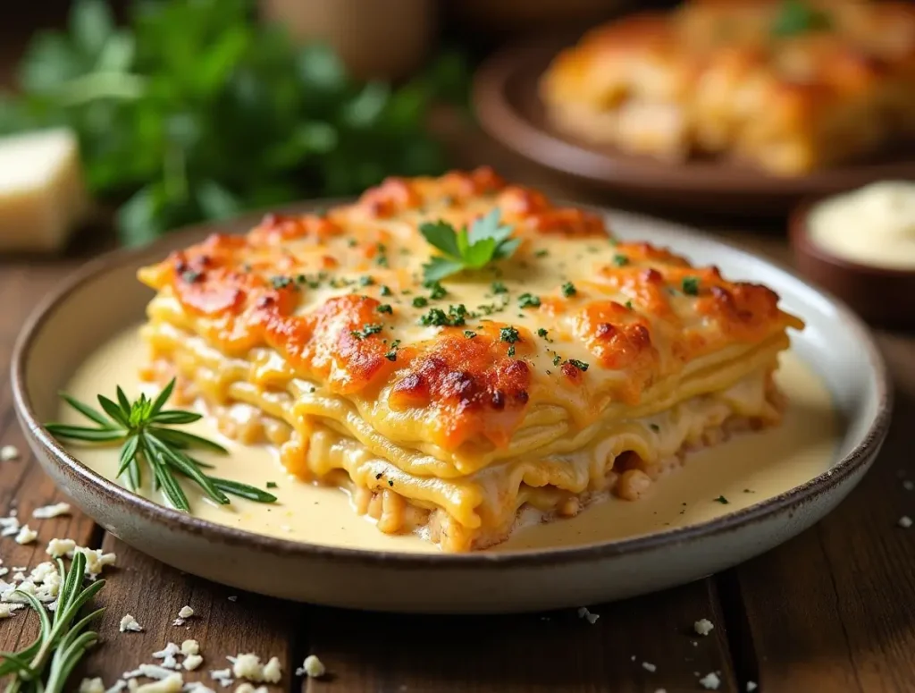 Creamy Alfredo Chicken Lasagna